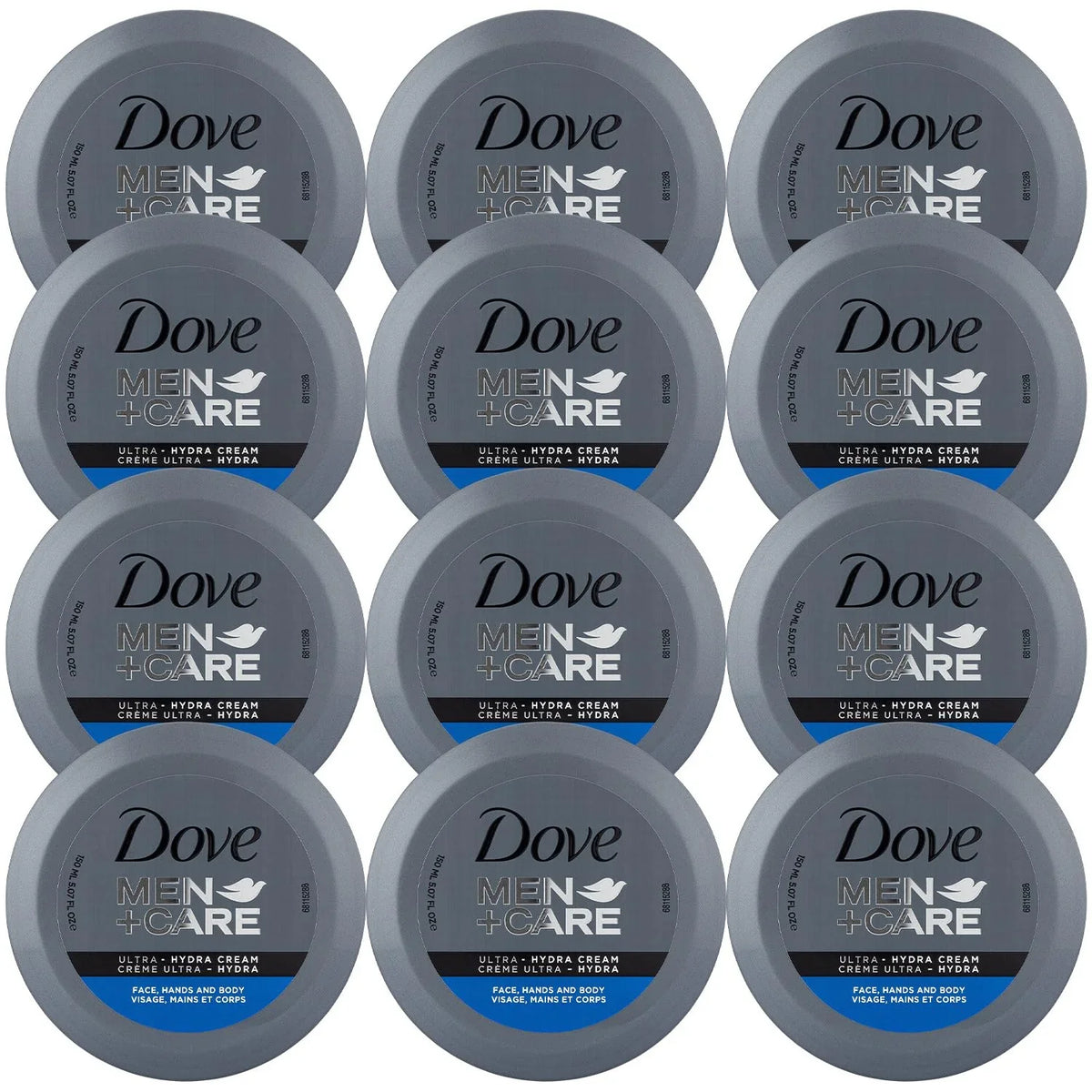 Dove Men+Care Ultra Hydra Cream Lotion, 3-In-1 Advanced Skin Care For Men, Face Cream, Hand Cream, And Body Lotion For Extremely Dry Skin, All Skin Types, 5.07 Fl Oz (Pack Of 12)