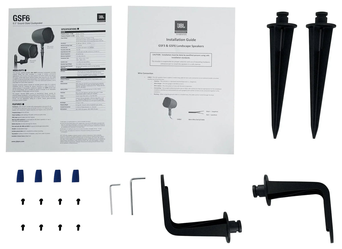4  GSF6- 6.5" Landscape Ground Stake/Wall Mount 70v Commercial Speakers+Amp
