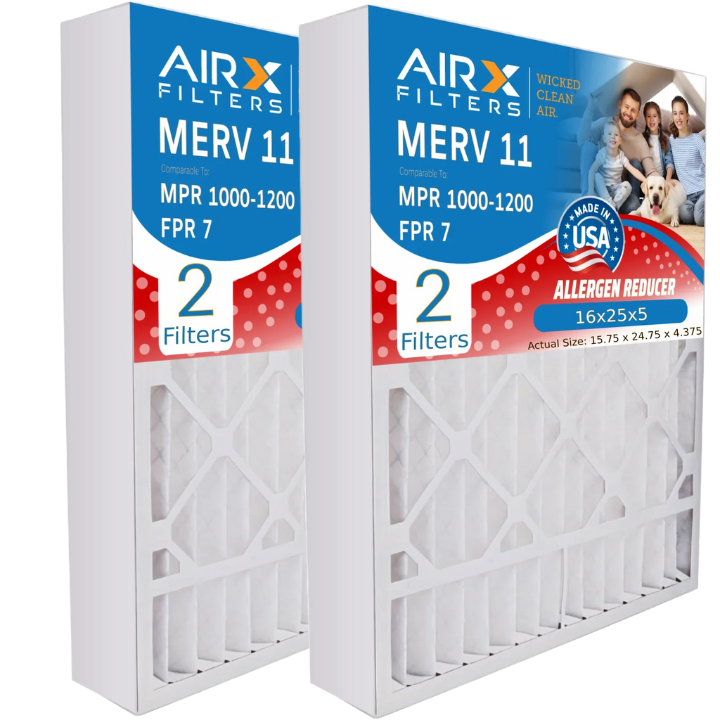 16x25x5 Air Filter  11 Comparable to  1000,  1200 &  7 Compatible with Lennox X0583 Air Filter 2 Pack by     .