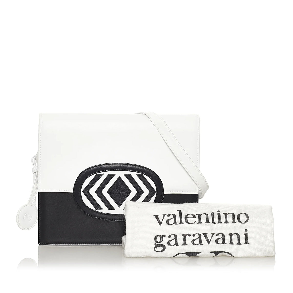 Pre-Owned Authenticated Valentino Crossbody Bag Calf Leather White Women (Good)